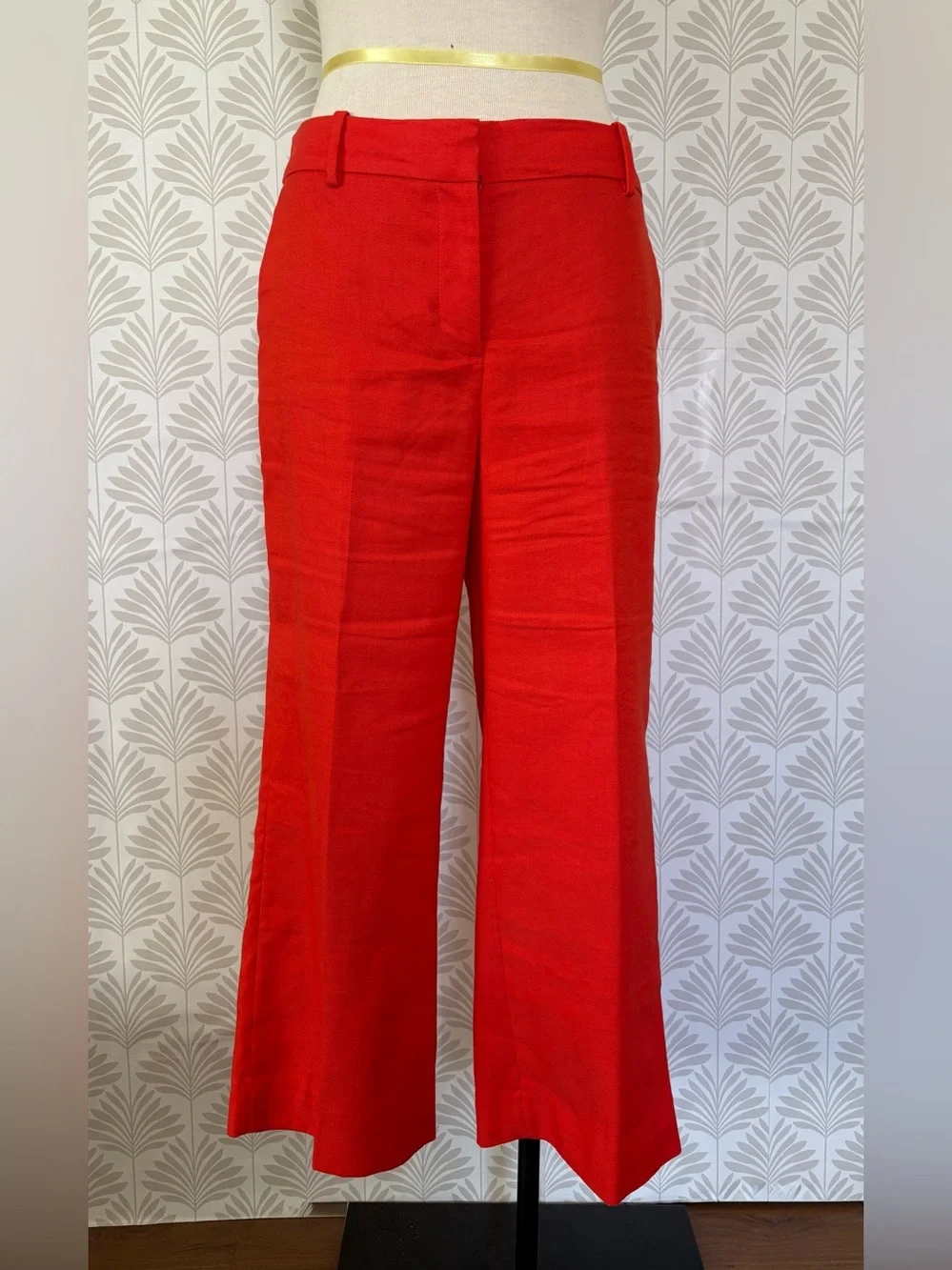 J. Crew Bright Orange Wide-Leg Linen Pants